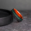 Handcrafted Malachite Inlay Carbon Fiber Ring - BerchJewelry