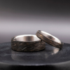Wavy Carbon Fiber & Titanium Ring with Gold Veins