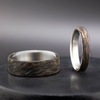 Wavy Carbon Fiber & Titanium Ring with Gold Veins