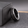 Men’s Ceramic Ring with Carbon Fiber Inlay – Black Gold Wedding Band, Unique Gift for Him - BerchJewelry