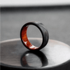 Forged Carbon Cocobolo Wood Wedding Ring, Handmade Design - BerchJewelry