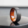Forged Carbon Cocobolo Wood Wedding Ring, Handmade Design - BerchJewelry