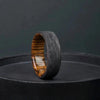 Forged Carbon Fiber and Bocote Wood Engagement Ring - BerchJewelry