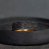 Rustic Handmade Brass and Carbon Fiber Wedding Band - BerchJewelry