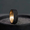 Rustic Handmade Brass and Carbon Fiber Wedding Band - BerchJewelry