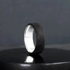 Sterling Silver Carbon Fiber Ring, Modern Elegant Jewelry - BerchJewelry