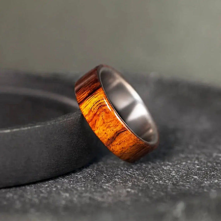 Iron Wood Titanium Engagement Ring.