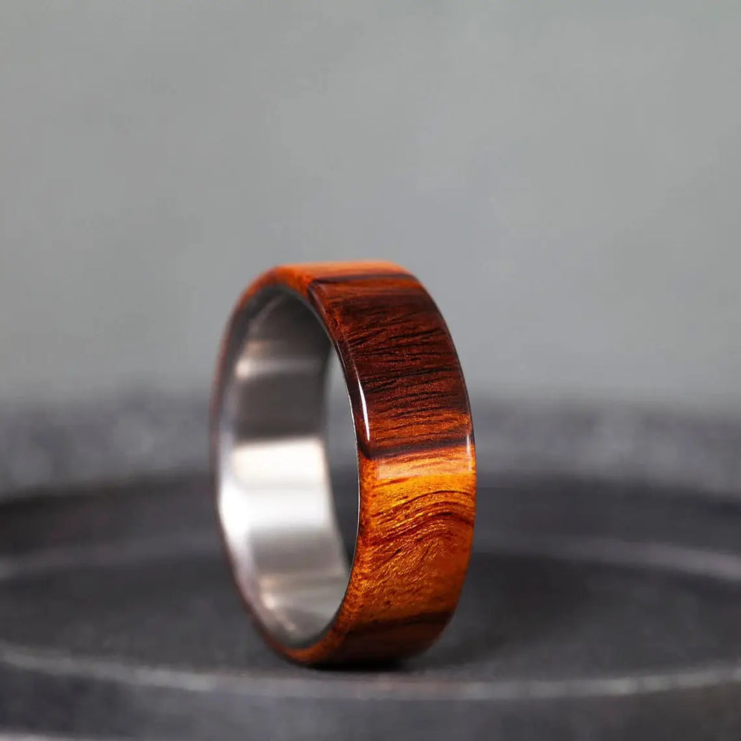 Iron Wood Titanium Engagement Ring.