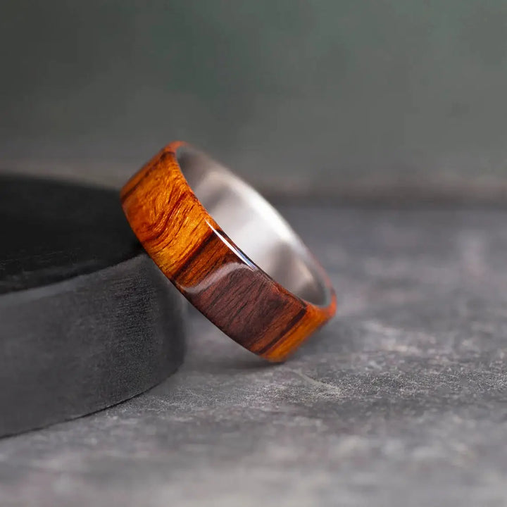 Iron Wood Titanium Engagement Ring.