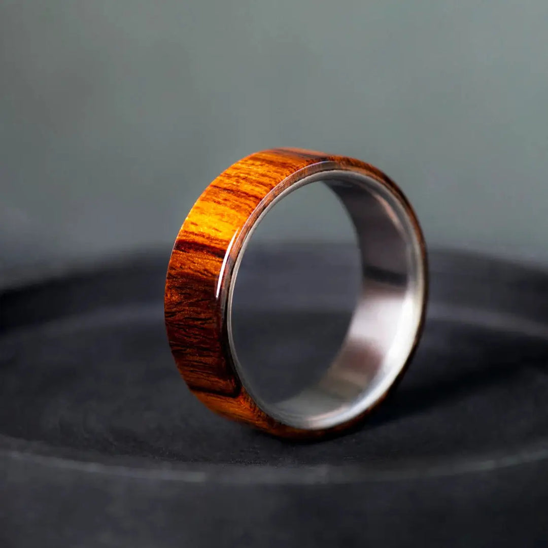 Iron Wood Titanium Engagement Ring.