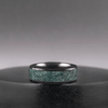 Black Ceramic Men’s Wedding Band with Green Moss Agate – Bold, Organic Wedding Ring - BerchJewelry