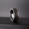Men’s Ceramic Ring with Carbon Fiber Inlay – Black Gold Wedding Band, Unique Gift for Him - BerchJewelry