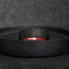 Forged Carbon Fiber and Redheart Wood Wedding Ring - BerchJewelry