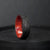 Forged Carbon Fiber and Redheart Wood Wedding Ring - BerchJewelry