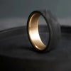 Rustic Handmade Brass and Carbon Fiber Wedding Band - BerchJewelry