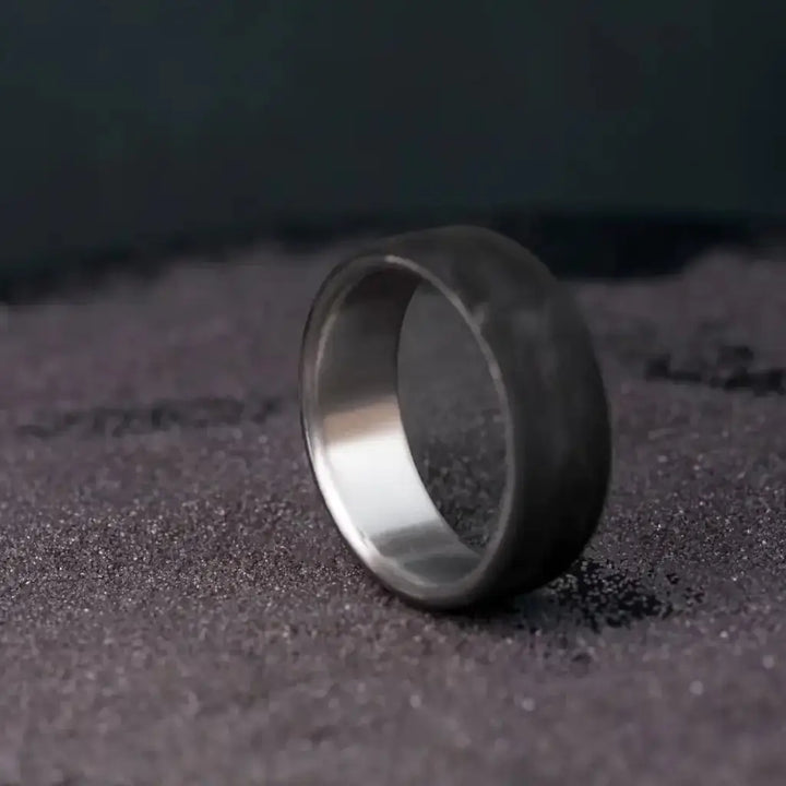 Titanium and Forged Carbon Fiber Wedding Band.